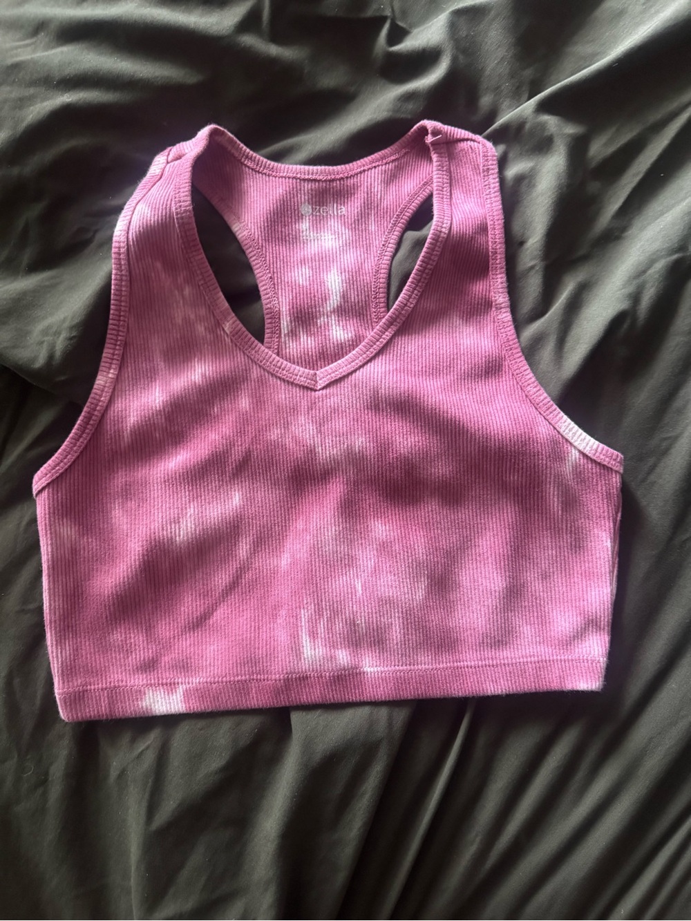 Pink tie dye Ribbed Racerback Crop Tank